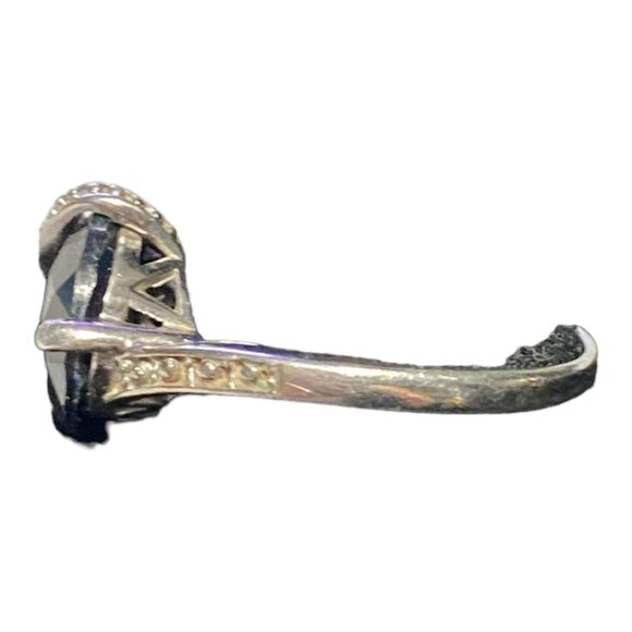 Ring Size 8.5 Blue Sapphire CZ Cubic Zirconia Sterling Silver 925 - Picture 2 of 10